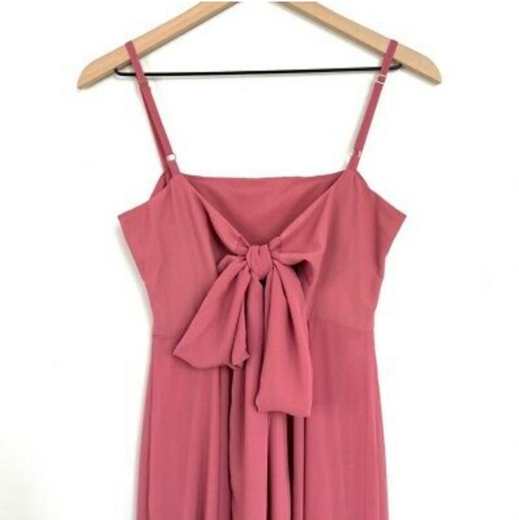 Show Me Your Mumu Lauren Tie Back Dress in Sunset Rose Pink - Picture 3 of 11